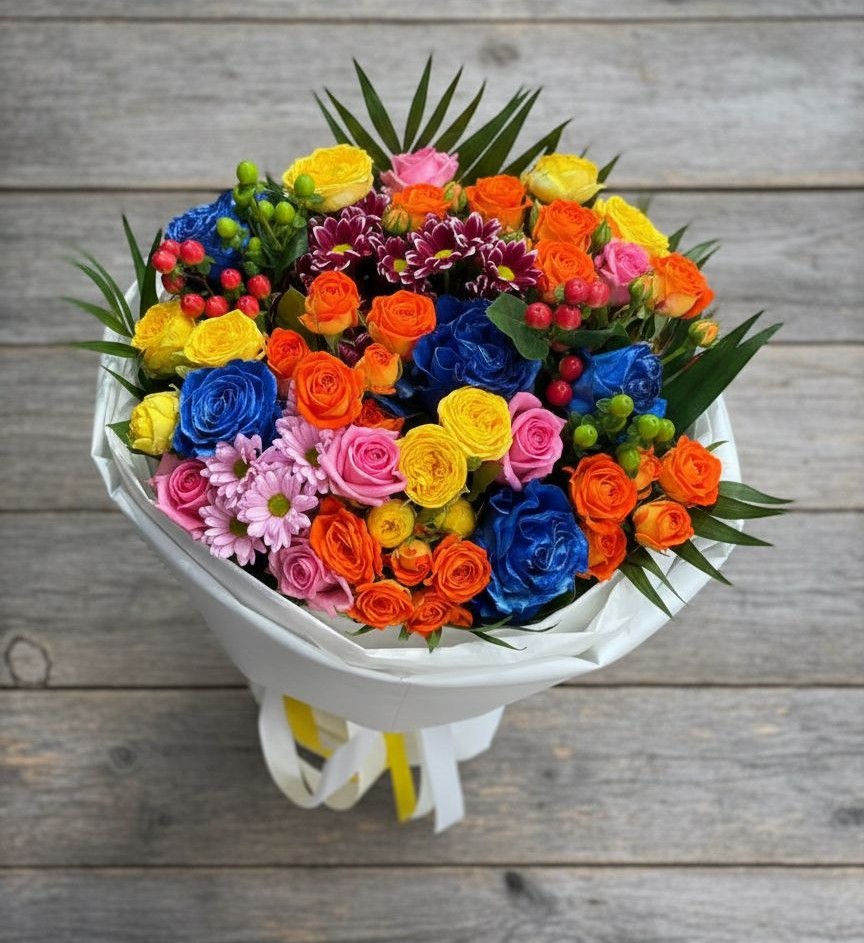 Букет цветов из: Розы и Хризантемы в Ягунино