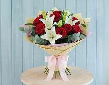 Букет цветов из:  Лилии и Розы #REPLACE_PRED# Ягунино