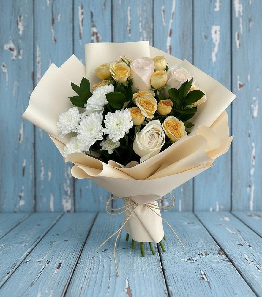 Букет цветов из: Розы и Хризантемы в Ягунино
