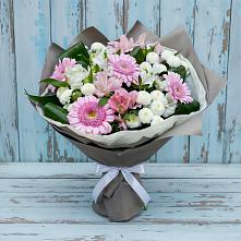Букет цветов из:  Герберы, Альстромерии и Хризантемы в Ягунино