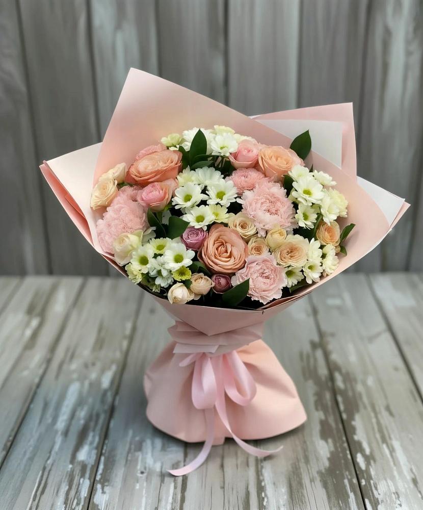 Букет цветов из: Гвоздики, Розы и Хризантемы в Ягунино