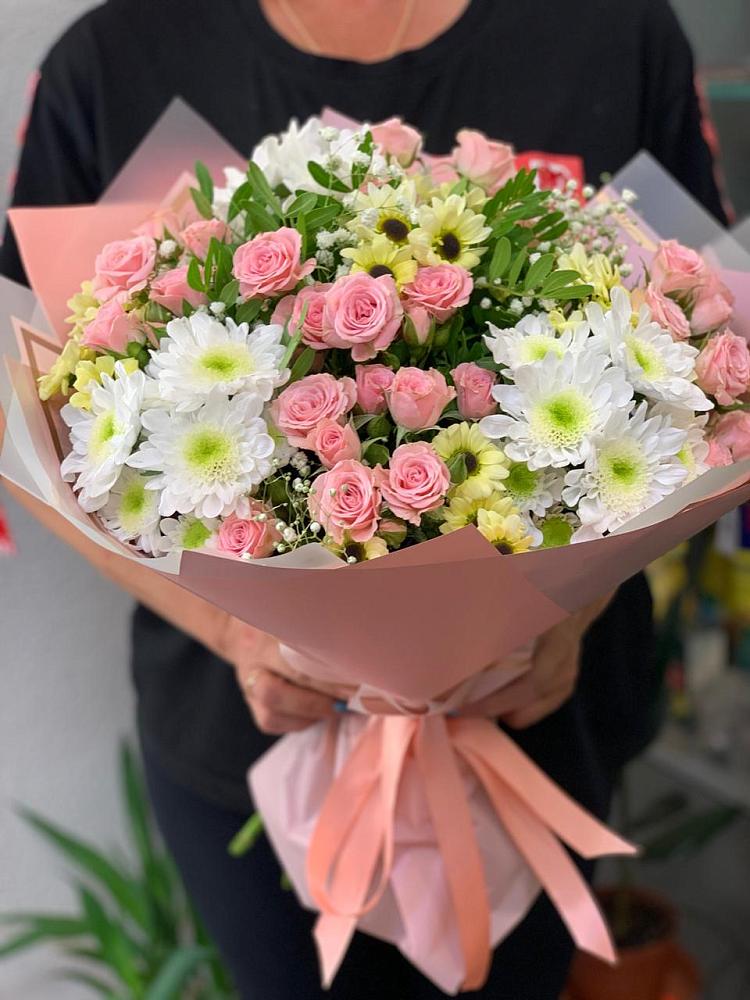 Букет цветов из: Розы и Хризантемы в Ягунино