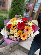 Букет цветов из:  Герберы, Ромашки, Хризантемы, Розы и Подсолнухи #REPLACE_PRED# Ягунино