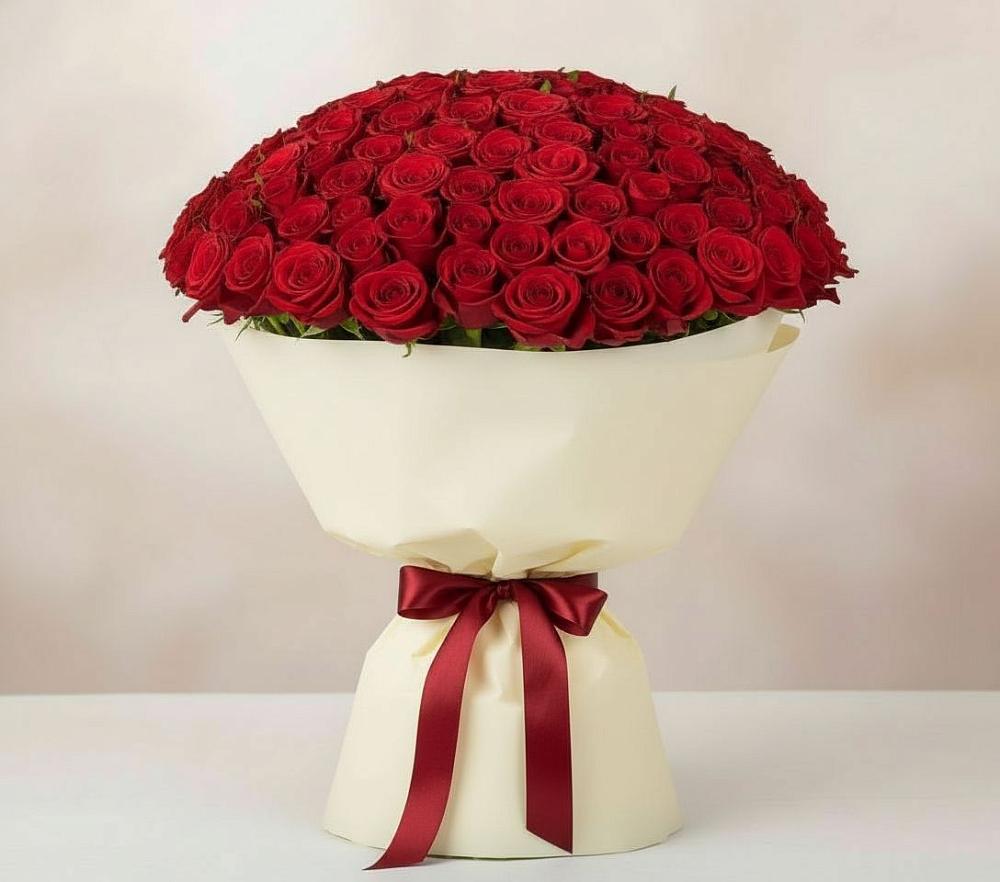 Букет 101 Красная роза Милано в Ягунино