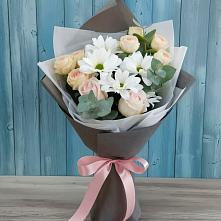 Букет цветов из:  Хризантемы и Розы #REPLACE_PRED# Ягунино