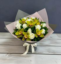 Букет цветов из:  Орхидеи и Розы #REPLACE_PRED# Ягунино