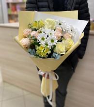 Букет цветов из:  Альстромерии, Розы и Хризантемы #REPLACE_PRED# Ягунино