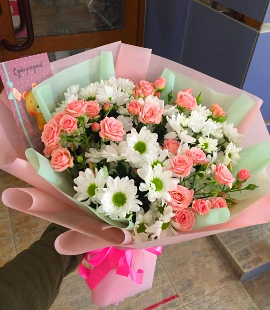 Букет цветов из: Розы и Хризантемы в Ягунино