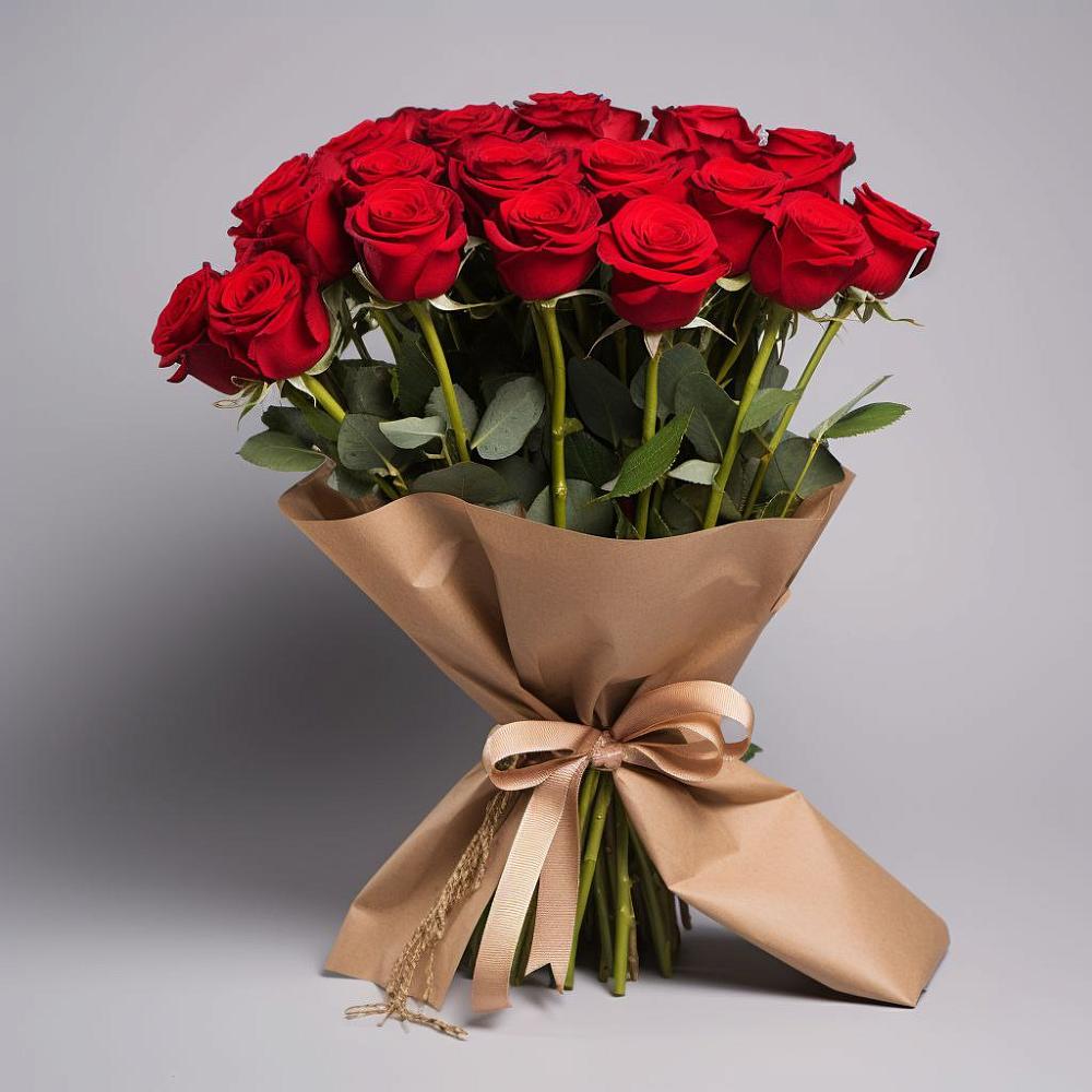 Букет 21 Красная роза Эдлесс Лав в Ягунино
