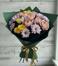 Букет цветов из:  Хризантемы и Розы в Ягунино