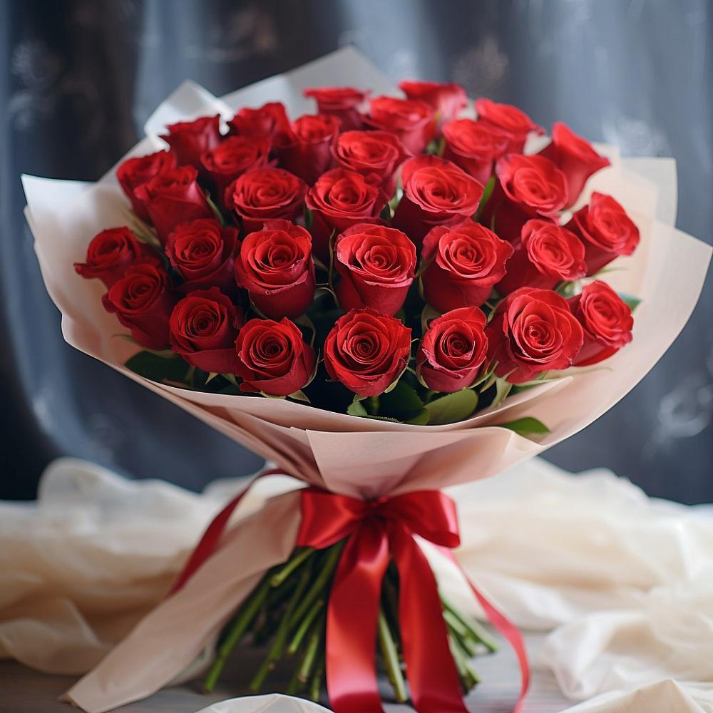 Букет 31 Красная роз Эдлесс Лав в Ягунино