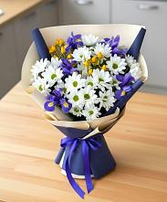 Букет цветов из:  Розы, Ирисы и Хризантемы в Ягунино