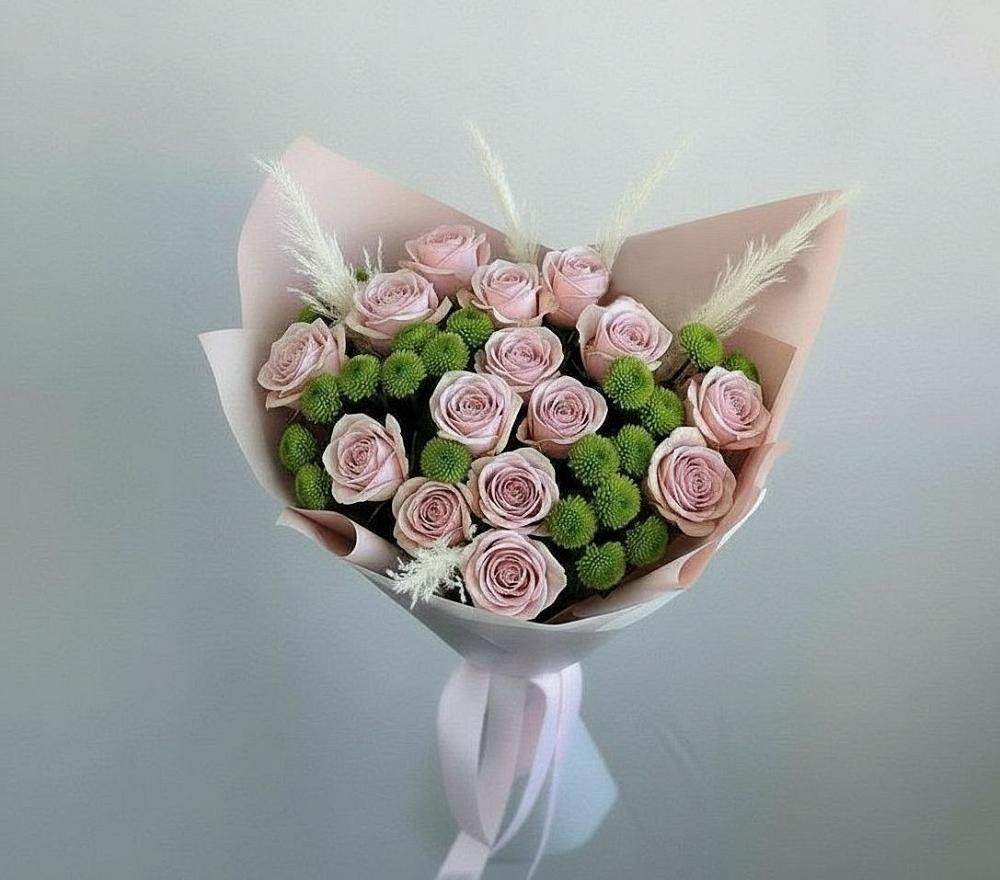 Букет цветов из: Розы и Хризантемы в Ягунино