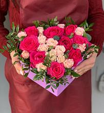 Цветочная композиция из Розы в коробке #REPLACE_PRED# Ягунино