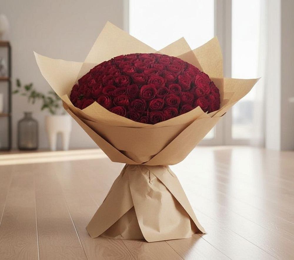 Букет 101 Красная роза в Ягунино
