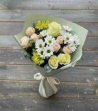 Букет цветов из:  Альстромерии, Розы и Хризантемы в Ягунино