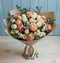 Букет цветов из:  Альстромерии и Розы в Ягунино